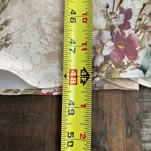 Sundance Floral Maxi XL Boho Fairycore Sleeveless Ruffle Asymmetrical Hem Blush - Picture 6 of 11